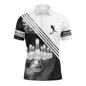 Custom bowling shirts for men bowling ball and pins team shirt, custom bowling jerseys | White NQS4452