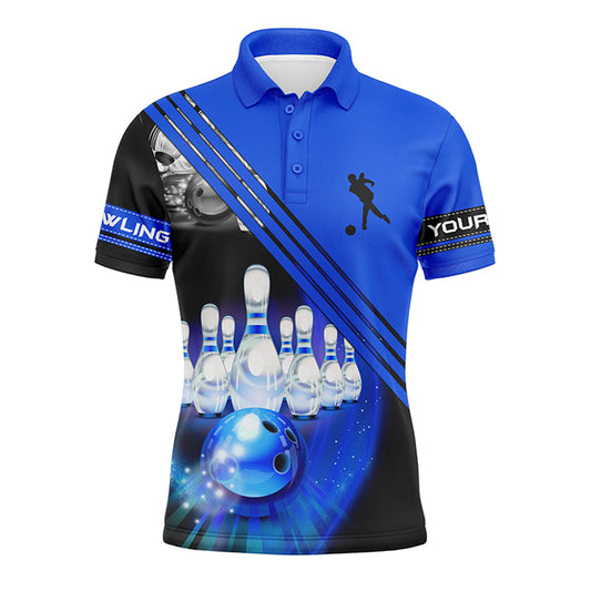 Custom bowling shirt for men – personalized team jersey front view