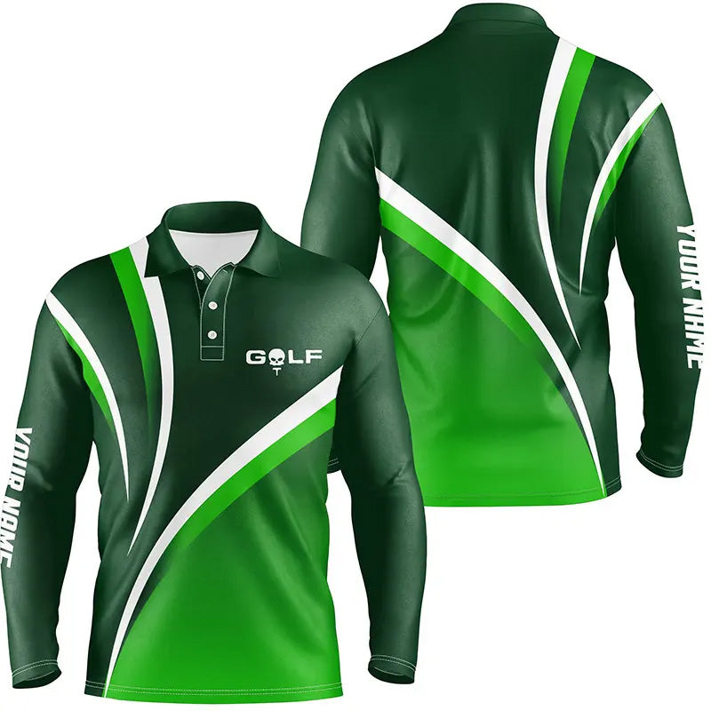 Mens golf polo shirts custom name men's golf polos, tournament golf tops for mens | Green NQS6919