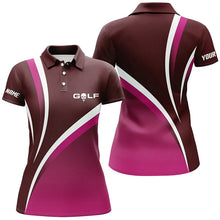 Load image into Gallery viewer, Women golf polo shirts custom name womens golf clothes, tournament golf tops for ladies | Pink NQS6920