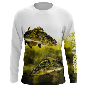 Walleye Fishing custom UV protection UPF 30+ quick dry Fishing shirts NQS649