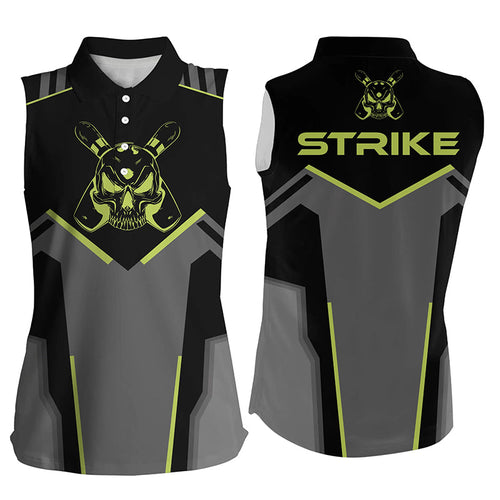 Retro Bowling sleeveless polo shirts for women Bowling Team League Jersey Strike Bowling Shirts NQS6245