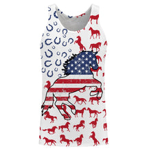 Load image into Gallery viewer, Horse American flag patriotic 3D All Over Printed horse shirts, animal shirts, gift for horse lovers NQS2905