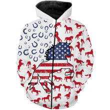 Load image into Gallery viewer, Horse American flag patriotic 3D All Over Printed horse shirts, animal shirts, gift for horse lovers NQS2905