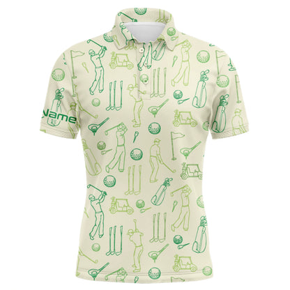 Mens golf polo shirts custom funny mens golfer pattern mens green golf polo golfing gifts NQS5081