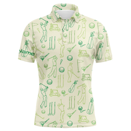 Mens golf polo shirts custom funny mens golfer pattern mens green golf polo golfing gifts NQS5081