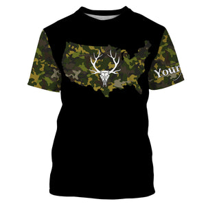 Deer hunting Camo Customize Name 3D All Over Printed Shirts Personalized Hunting gift For Adult And Kid NQS2317