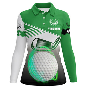 Women golf polo shirts custom golf ball womens golf clothes, golf gifts for womens | Green NQS6930