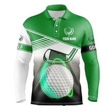 Load image into Gallery viewer, Mens golf polo shirts custom name golf ball men&#39;s golf polos, best mens golf wears | Green NQS6930