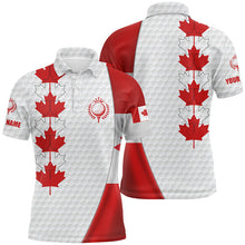 Load image into Gallery viewer, Canadian flag Mens golf polo shirt custom Maple leaves patriotic white golf ball skin shirt for men NQS6743