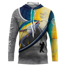 Load image into Gallery viewer, Tuna fishing scales personalized saltwater fishing shirts, custom sun protection fishing apparel NQS3288