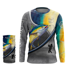 Load image into Gallery viewer, Tuna fishing scales personalized saltwater fishing shirts, custom sun protection fishing apparel NQS3288