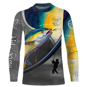 Tuna fishing scales personalized saltwater fishing shirts, custom sun protection fishing apparel NQS3288