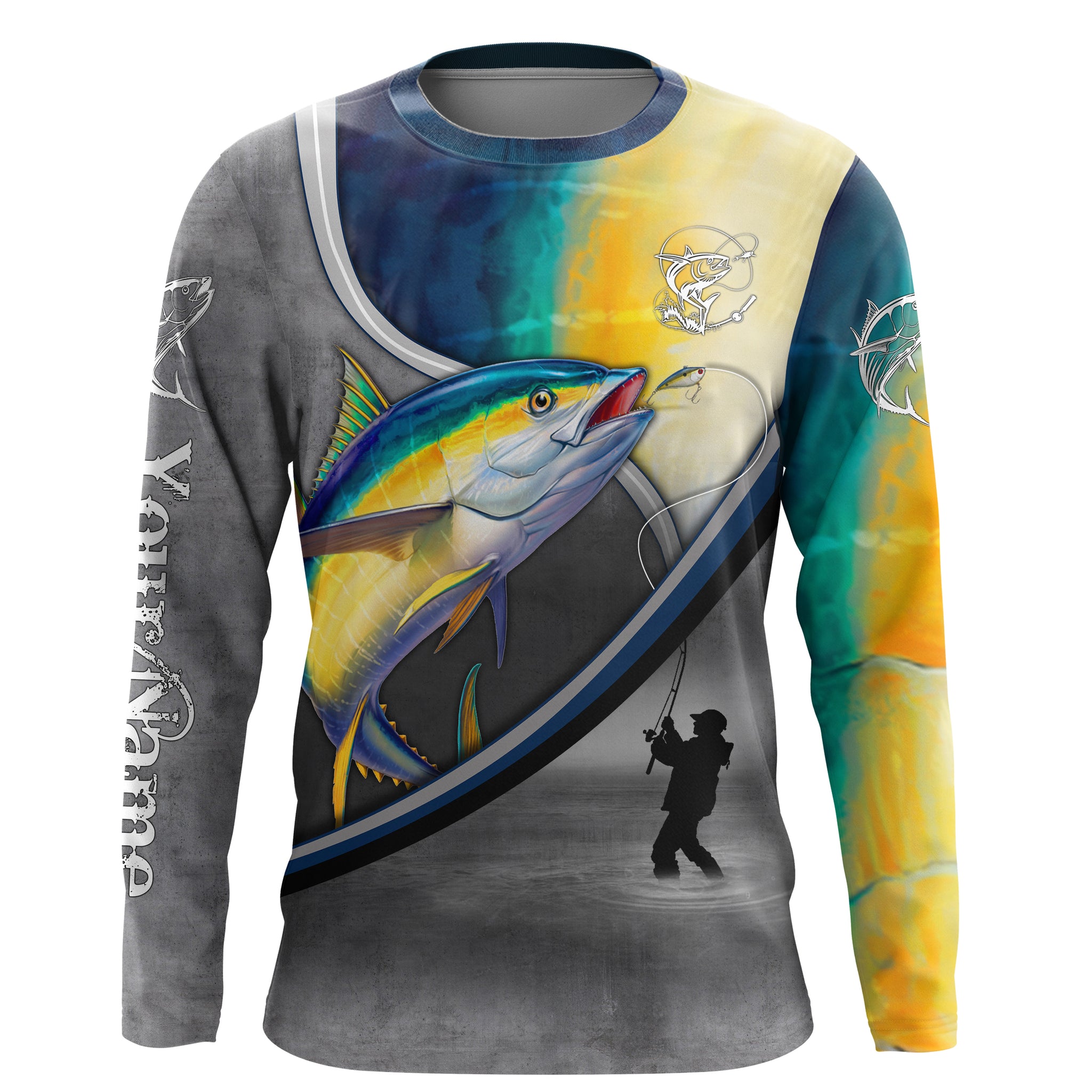 Tuna fishing scales personalized saltwater fishing shirts, custom