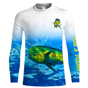 Mahi mahi saltwater fishing blue ocean deep sea UV protection customize long sleeves fishing apparel NQS2160