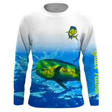 Load image into Gallery viewer, Mahi mahi saltwater fishing blue ocean deep sea UV protection customize long sleeves fishing apparel NQS2160