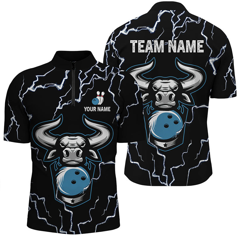 Bowling Bull Thunder Lightning Black Bowling Quarter Zip shirts for me