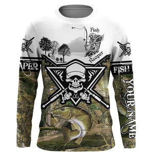 Redfish Puppy Drum Fish Reaper Camo UV protection Custom name fishing shirts NQS792