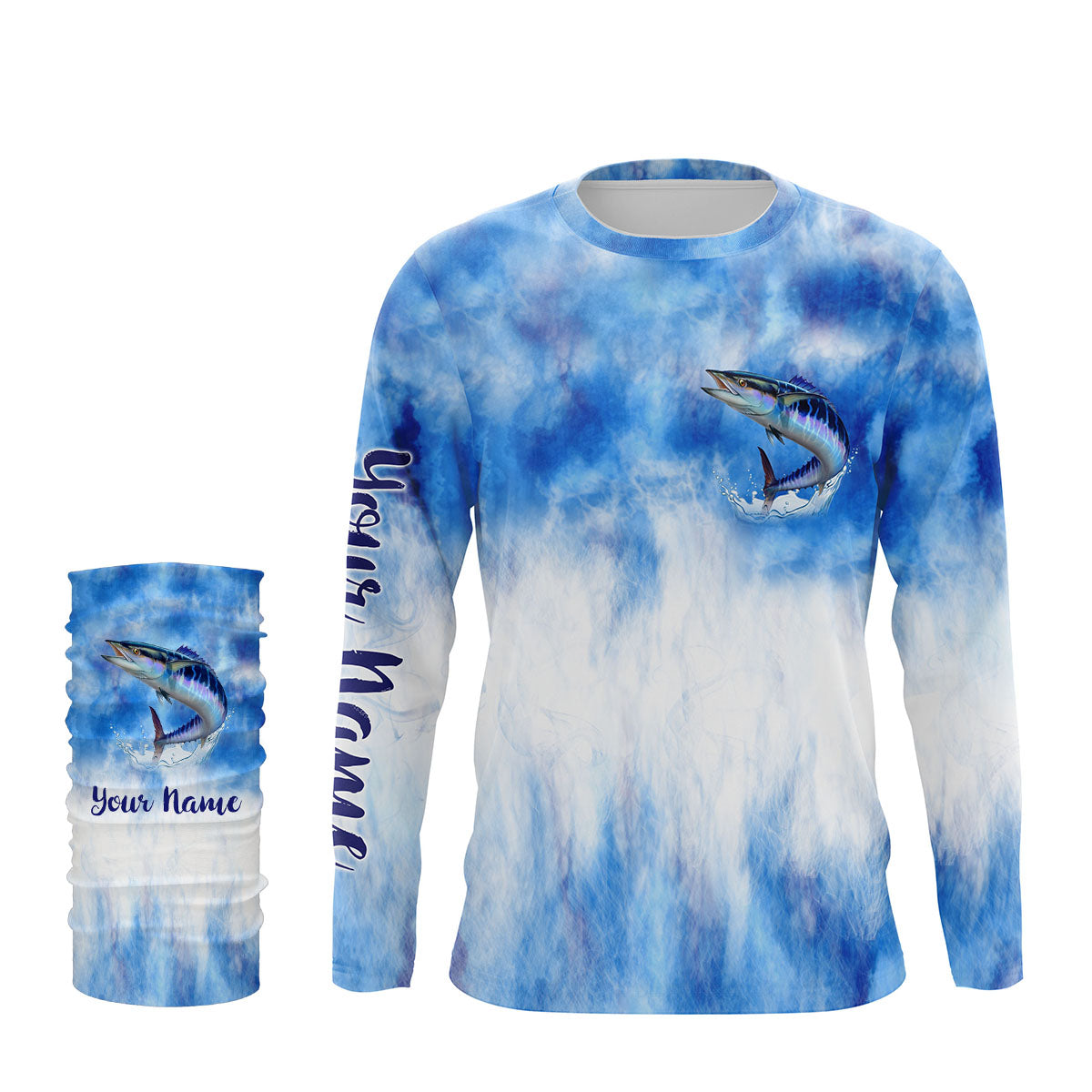 NEW CUSTOM-MADE SUN PROTECTION TOURNAMENT JERSEY- BLUE GREY FLAME