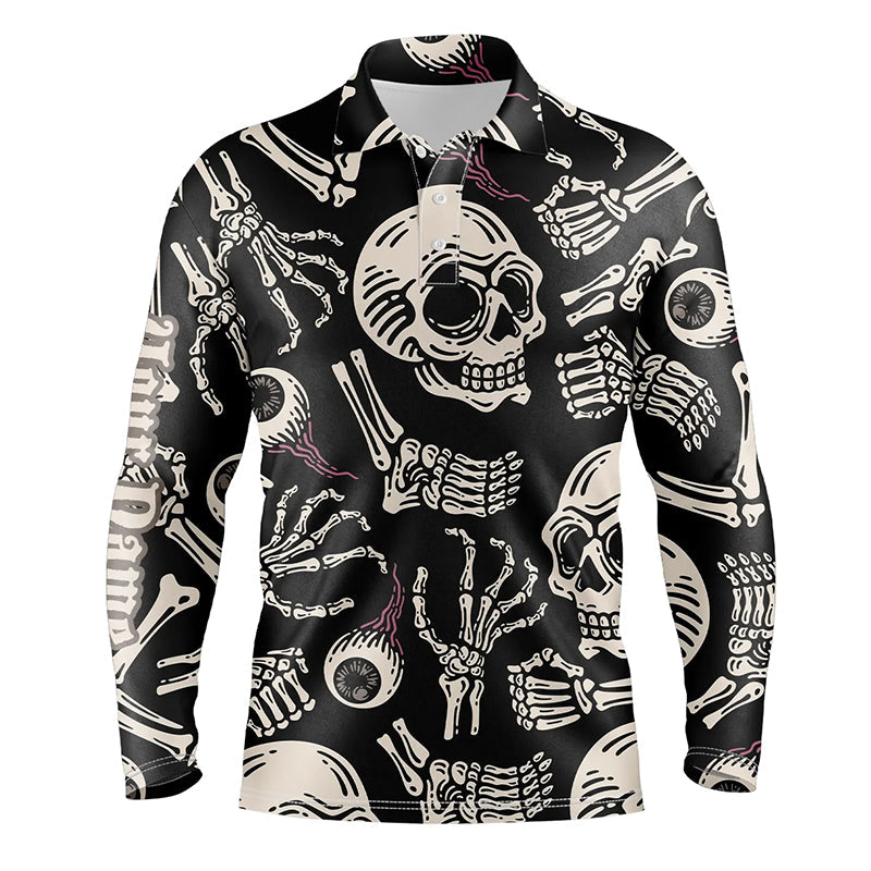 Skull bone pattern Mens golf polo shirt custom men's golf shirts, best golf gifts for men NQS6521