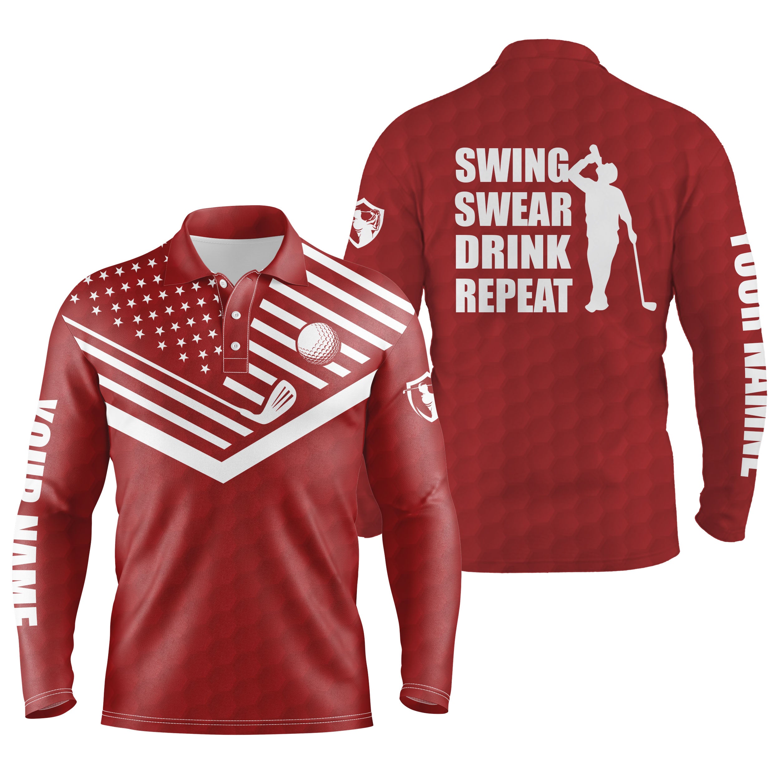 Washington Nationals DC American Flag Polo Shirt