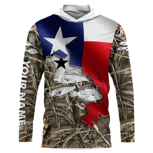 Texas Slam Fishing Redfish, Trout, Flounder UV protection custom name long sleeves shirt NQS675