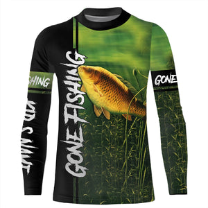 Carp gone fishing UV protection quick dry Customize name long sleeves UPF 30+ NQS941