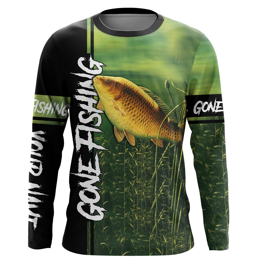 Carp gone fishing UV protection quick dry Customize name long sleeves UPF 30+ NQS941