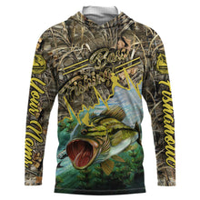 Load image into Gallery viewer, Bass fishing fishaholic Camo Custom name long sleeves UV protection quick dry UPF 30+ NQS800