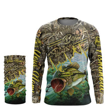 Load image into Gallery viewer, Bass fishing fishaholic Camo Custom name long sleeves UV protection quick dry UPF 30+ NQS800