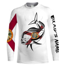 Load image into Gallery viewer, Mahi mahi Fishing Florida Flag patriotic Customize long sleeves fishing shirts NQS2247