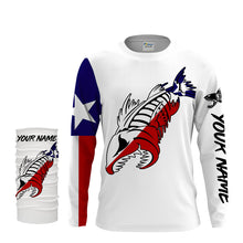 Load image into Gallery viewer, Fish reaper Fishing Texas Flag patriotic Customize Name long sleeves fishing shirts NQS2241