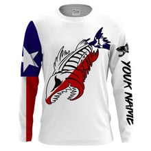 Load image into Gallery viewer, Fish reaper Fishing Texas Flag patriotic Customize Name long sleeves fishing shirts NQS2241