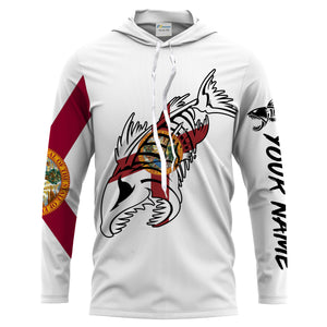 Fish reaper Fishing Florida Flag patriotic Customize Name long sleeves fishing shirts NQS2242