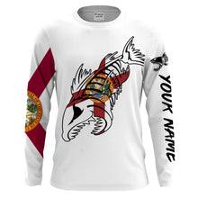 Load image into Gallery viewer, Fish reaper Fishing Florida Flag patriotic Customize Name long sleeves fishing shirts NQS2242