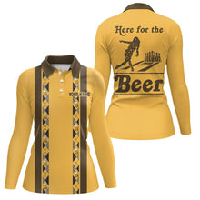 Load image into Gallery viewer, Personalized Yellow Retro Bowling Polo shirt For women custom Here for the beer bowling team jerseys NQS6567