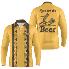 Load image into Gallery viewer, Personalized Yellow Retro Bowling Polo Shirts For Men custom Here for the beer bowling team jerseys NQS6567