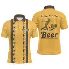 Load image into Gallery viewer, Personalized Yellow Retro Bowling Polo Shirts For Men custom Here for the beer bowling team jerseys NQS6567