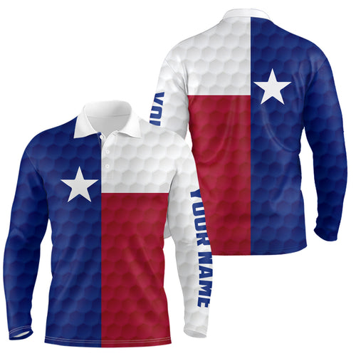 Mens golf polo shirt custom Texas flag golf ball polos shirt for men, golfing gifts NQS6575