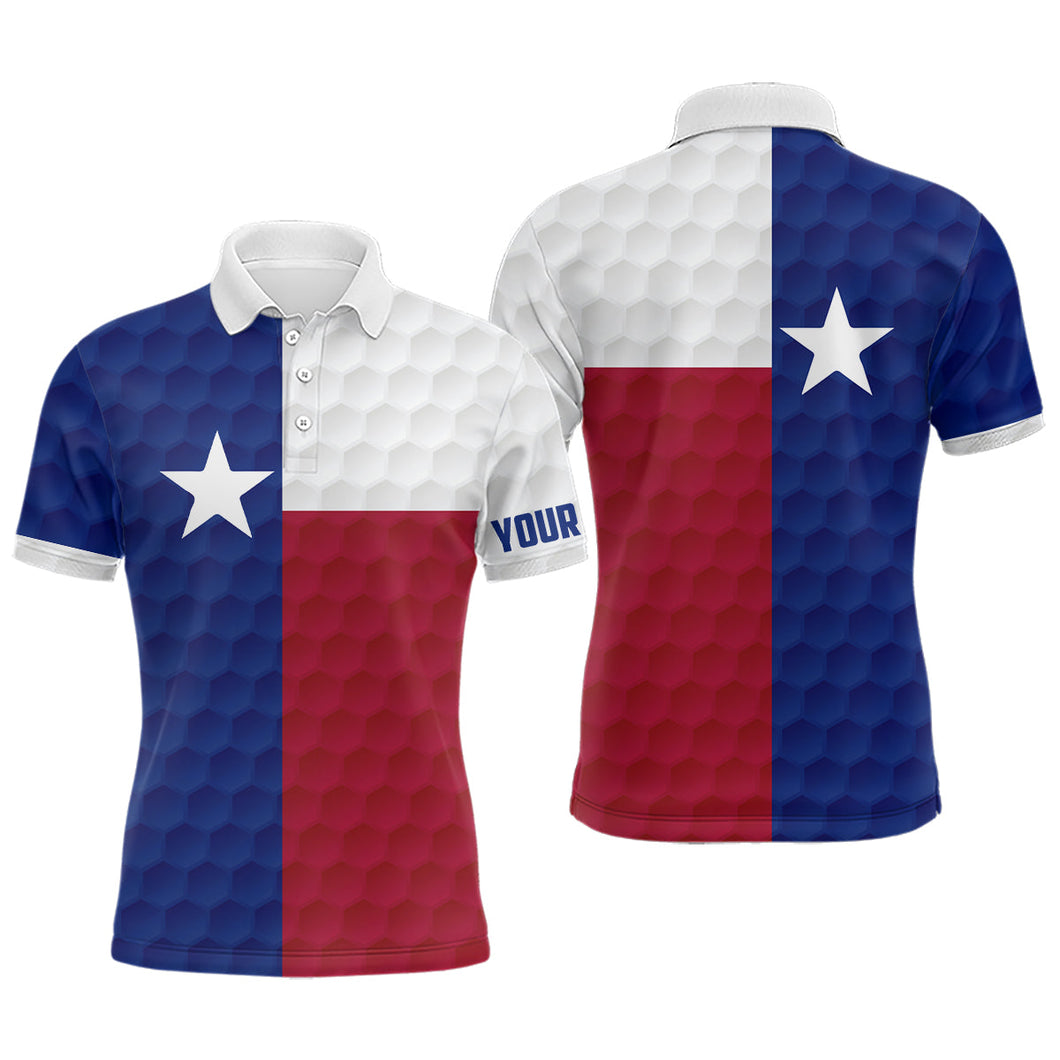 Mens golf polo shirt custom Texas flag golf ball polos shirt for men, golfing gifts NQS6575