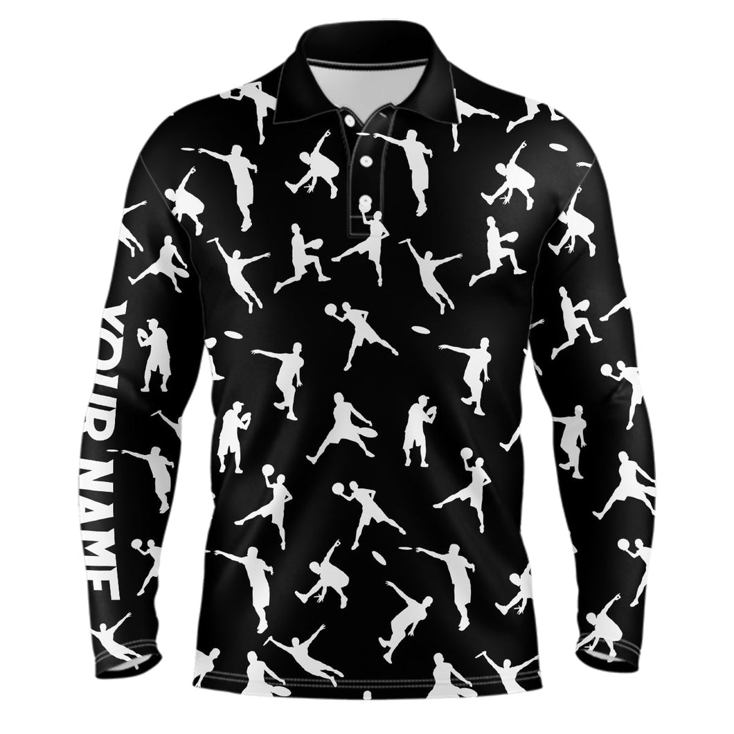 Black Mens disc golf polo shirt custom disc golf jerseys, disc team golf shirt for mens NQS6417