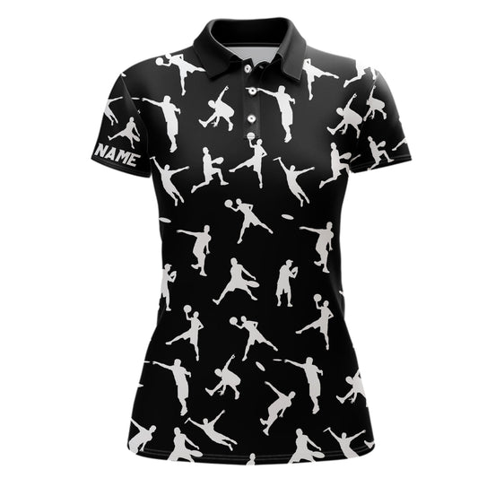 Black Women disc golf polo shirt custom disc golf jerseys, disc team golf shirt for womens NQS6417