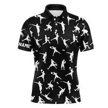 Load image into Gallery viewer, Black Mens disc golf polo shirt custom disc golf jerseys, disc team golf shirt for mens NQS6417