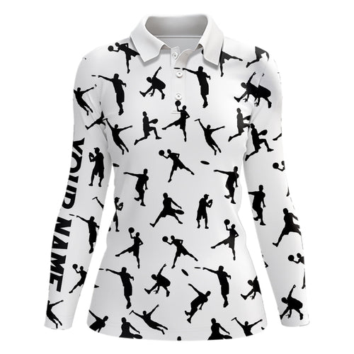 White Women disc golf polo shirt custom disc golf jerseys, disc team golf shirt for womens NQS6418