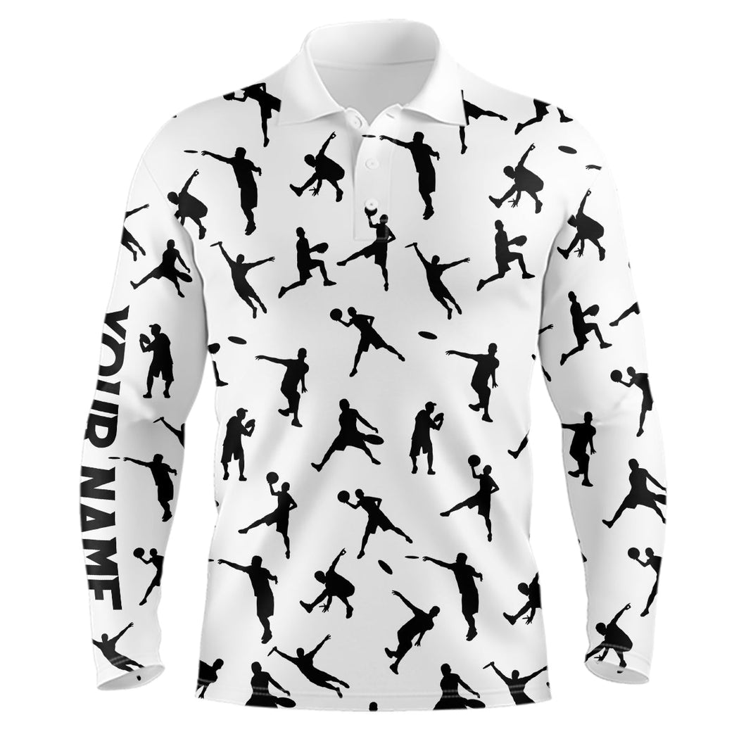 White Mens disc golf polo shirt custom disc golf jerseys, disc team golf shirt for mens NQS6418