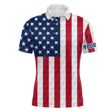 Load image into Gallery viewer, Mens golf polo shirt custom American flag golf ball polos shirt for men, patriotic golfing gifts NQS6647