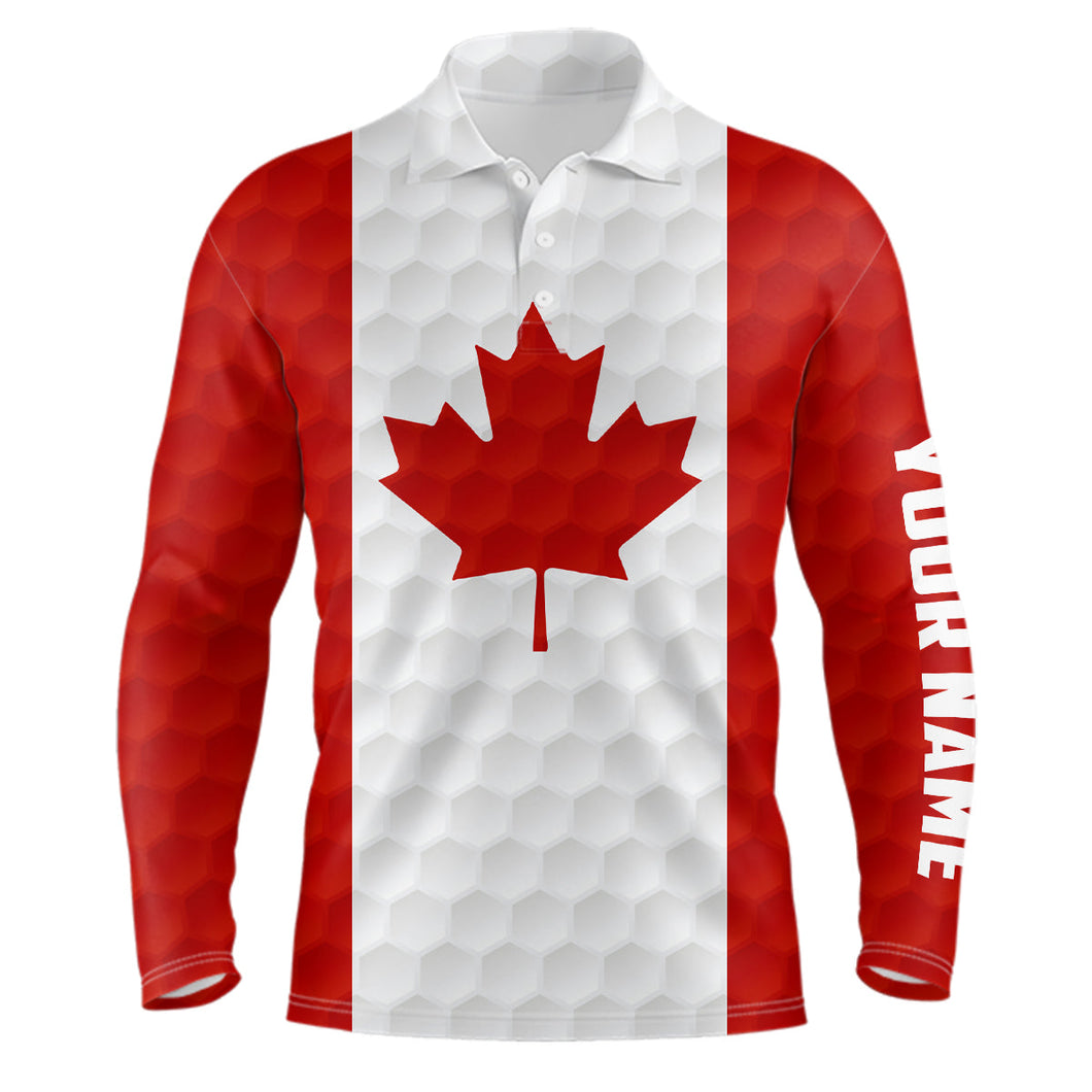 Mens golf polo shirt custom Canadian flag golf ball polos shirt for men, patriotic golfing gifts NQS6648