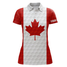 Load image into Gallery viewer, Womens golf polo shirt custom Canadian flag golf ball polos shirt for ladies, patriotic golf gifts NQS6648