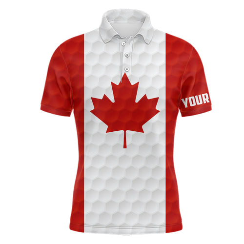 Mens golf polo shirt custom Canadian flag golf ball polos shirt for men, patriotic golfing gifts NQS6648