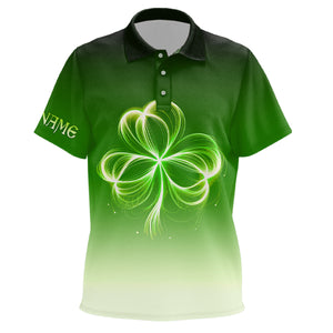 Kid golf polos shirt custom gradient green light clover st patrick's day golf apparel NQS7198